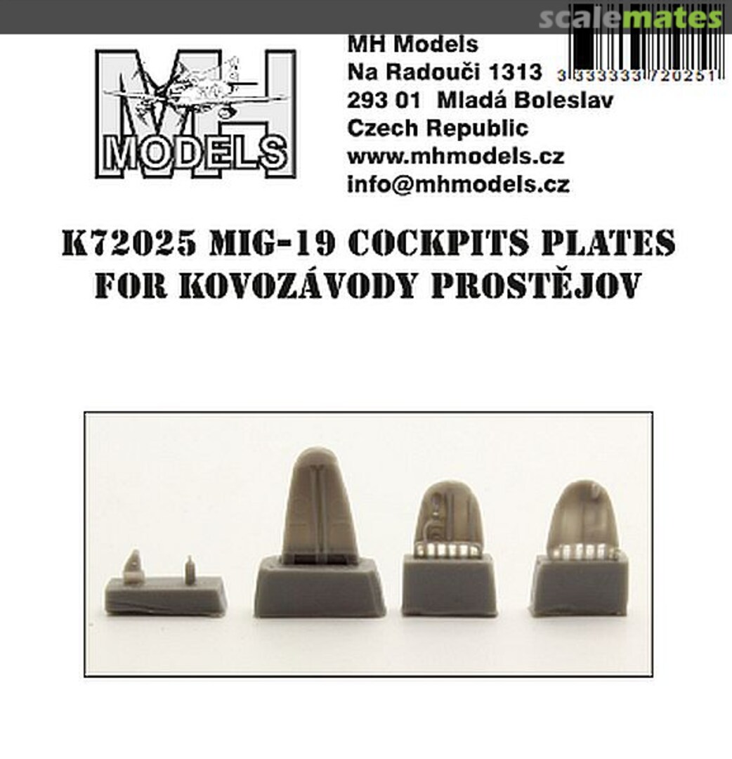 Boxart MiG-19 cockpit plates K72025 MH Models