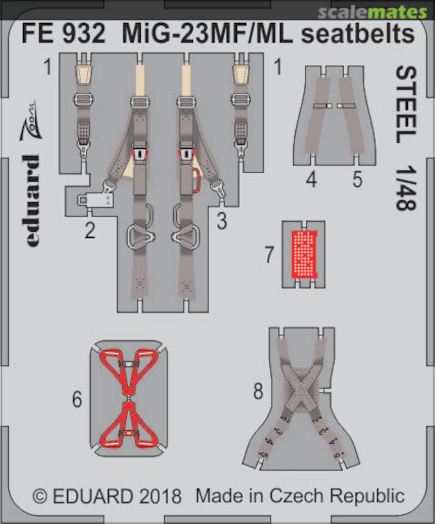 Boxart MiG-23MF/ML - seatbelts FE932 Eduard