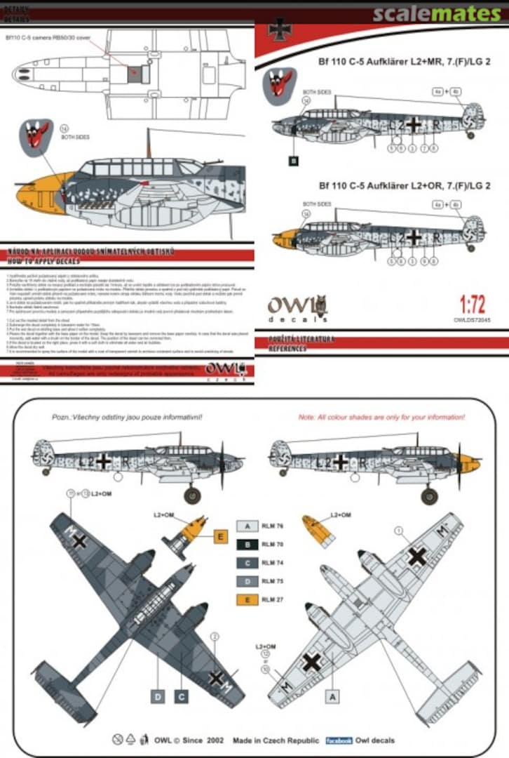 Boxart BF 110 C-5 Aufklarer OWLDS72045 OWL