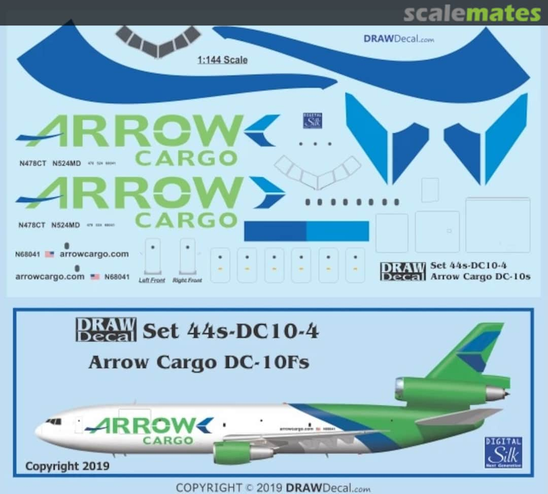 Boxart Arrow Cargo DC-10-30Fs 44-DC10-4 Draw Decal