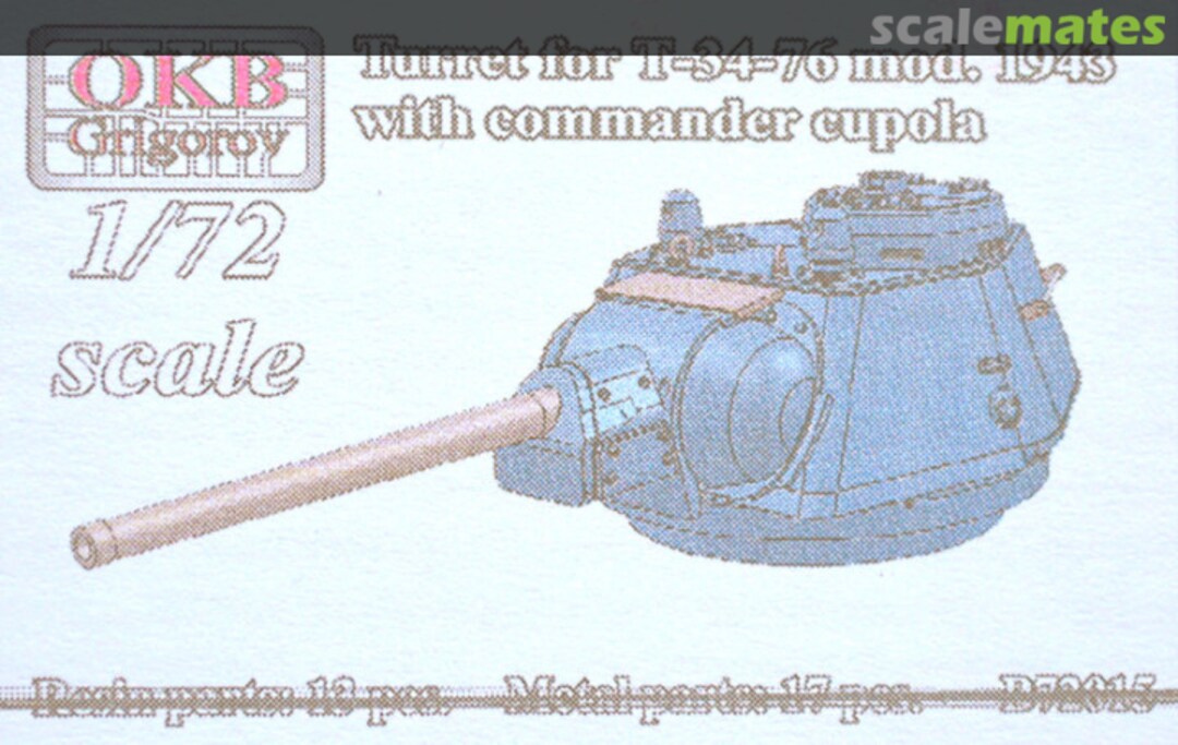 Boxart Turret for T-34/76 mod. 1943 with commander cupola D72015 OKB Grigorov