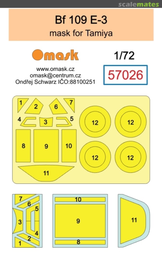 Boxart Bf 109 E-3 mask 57026 Omask