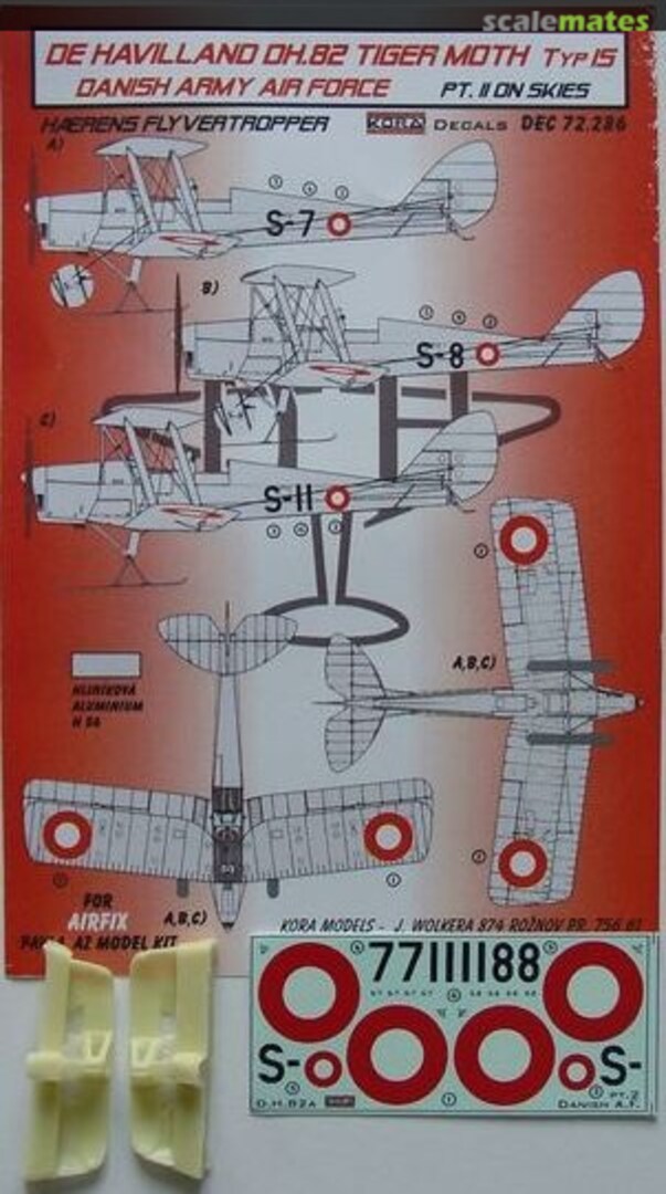 Boxart De Havilland DH.82 Tiger Moth Typ IS Danish Army Air Force DEC72.286 Kora Models