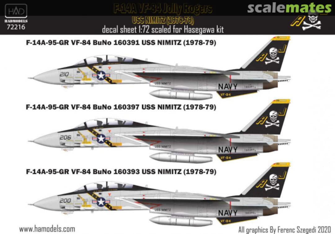 Boxart F-14A VF-84 Jolly Rogers USS Nimitz (1978-79) 72216 HADmodels 