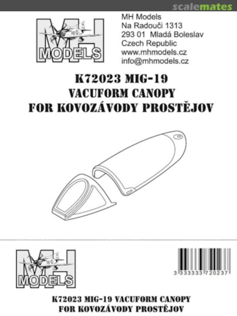 Boxart MiG-19 vacuform canopy K72023 MH Models