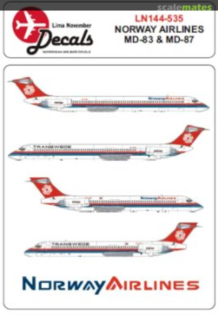 Boxart Norway Airlines MD-83 & MD-87 LN144-535 Lima November Decals