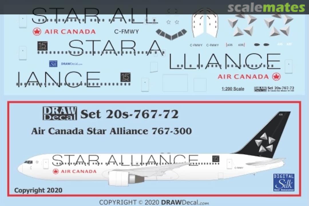 Boxart Air Canada Star Alliance 767-300 20-767-72 Draw Decal