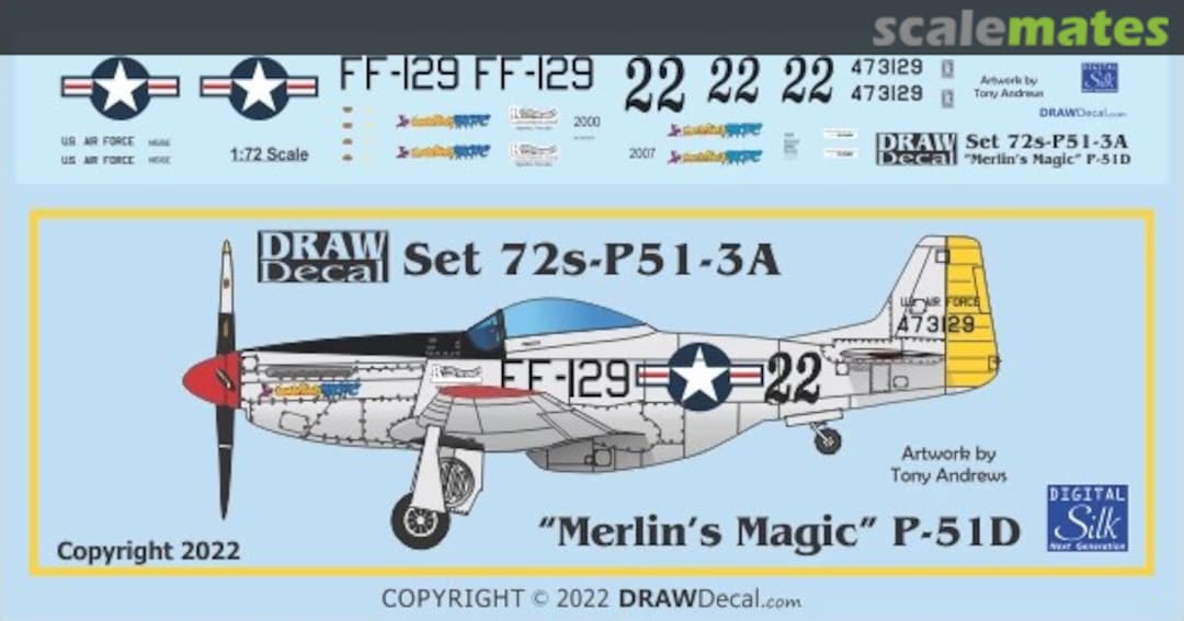 Boxart “Merlin’s Magic” P-51D 72-P51-03A Draw Decal