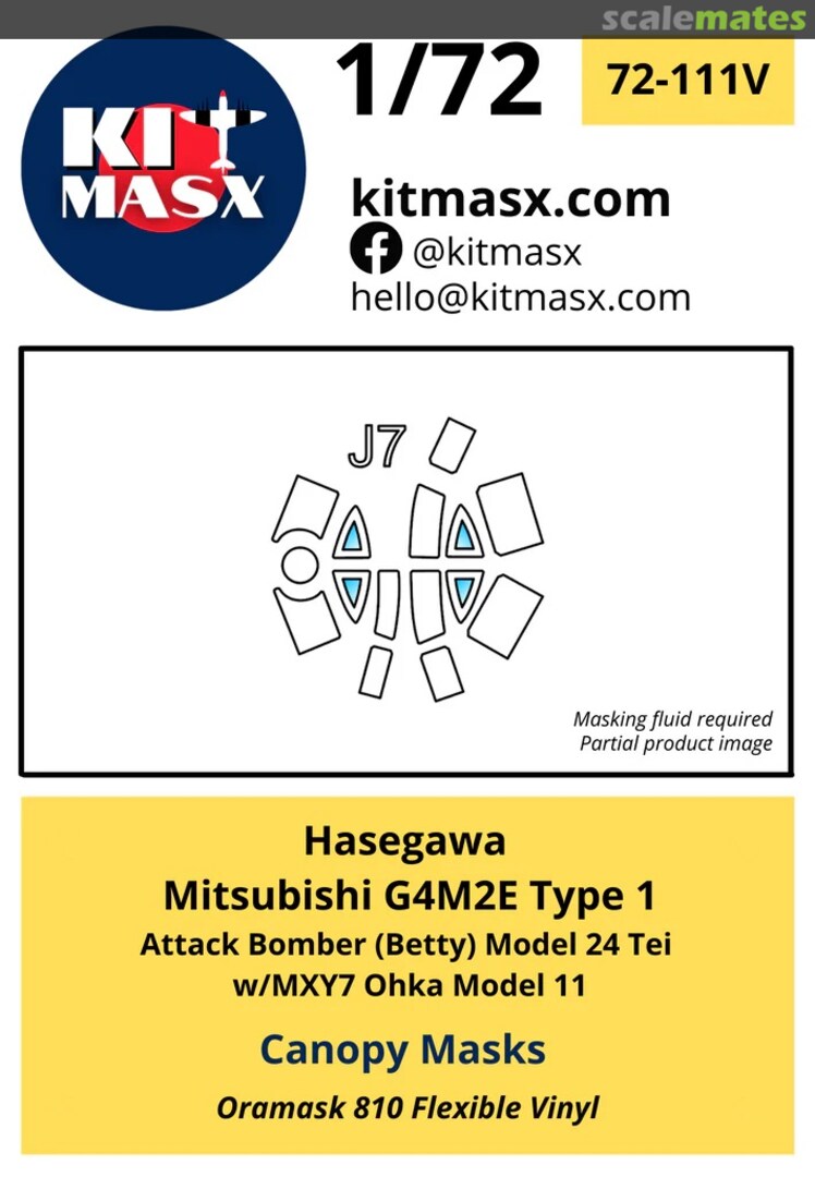 Boxart Mitsubishi G4M2E Type 1 Attack Bomber (Betty) Model 24 Tei w/MXY7 Ohka Model 11 72-111V Kit Masx