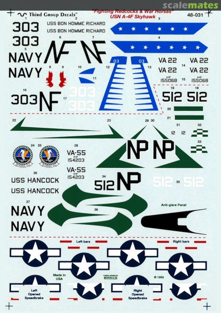 Boxart McDonnell-Douglas A-4F Skyhawk 48-031 Third Group Decals