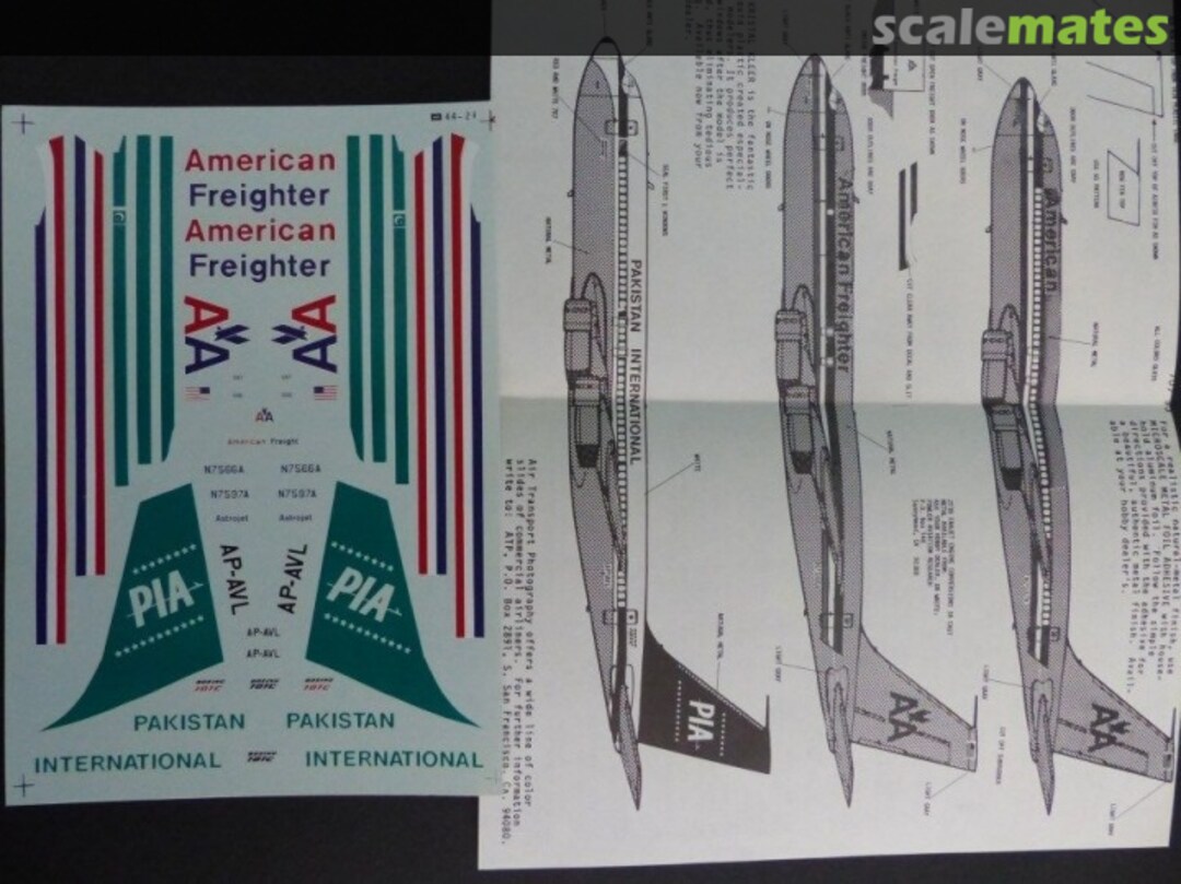 Boxart Boeing 707-320B/C: American Airlines & Pakistan Intl Airlines 44-21 Microscale