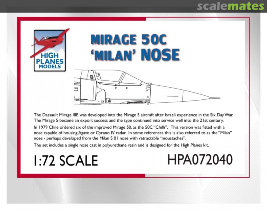 Boxart Dassault Mirage 50C 'Milan' Nose HPA072040 High Planes Models