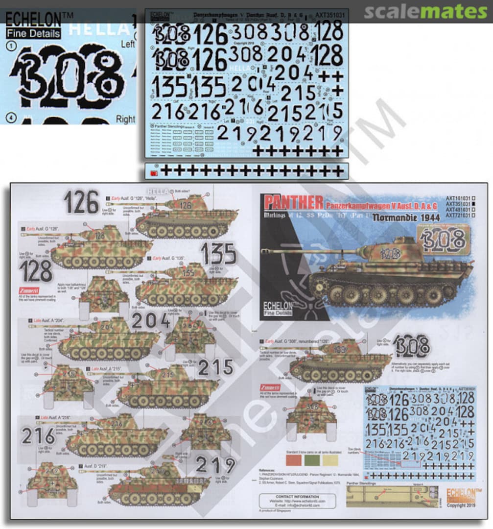 Boxart 12. SS-Pz.Div. Panthers (Pt1) Normandie 1944 AXT351031 Echelon Fine Details