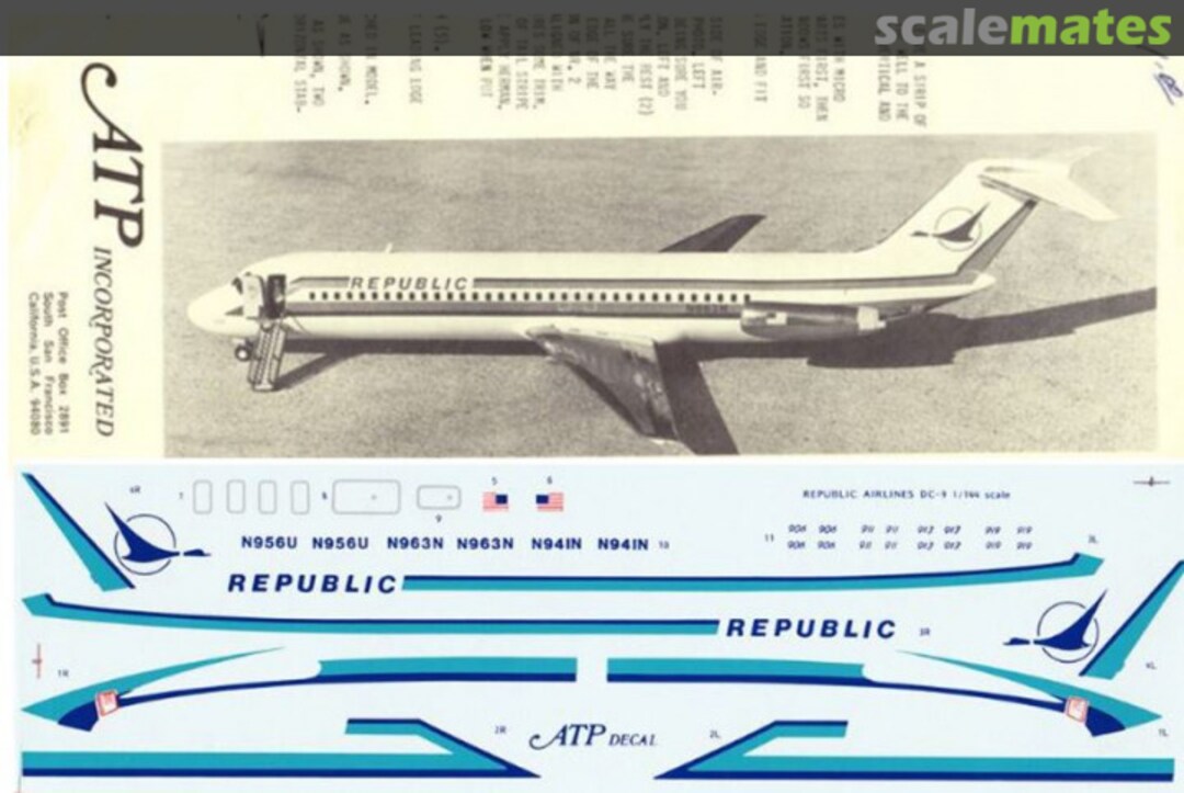 Boxart Republic Airlines DC-9-30 AD5013 ATP Airliners America