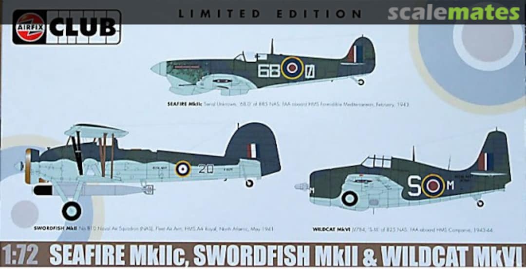 Boxart Seafire MkIIc, Swordfish MkII & Wildcat MkVI A50099 Airfix