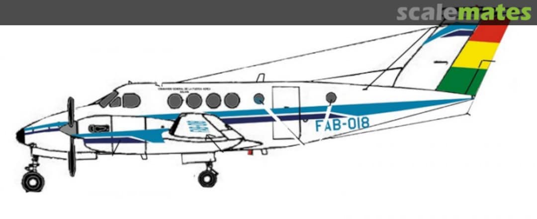 Boxart Beech King Air 200 Bolivia Air Force AIPD-96 Aircraft in Plastic