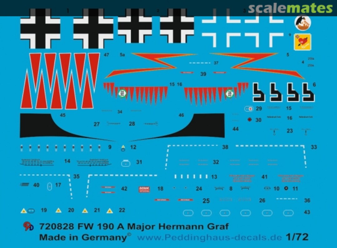 Boxart Major Hermann Graf Fw190 A EP 828 Peddinghaus-Decals