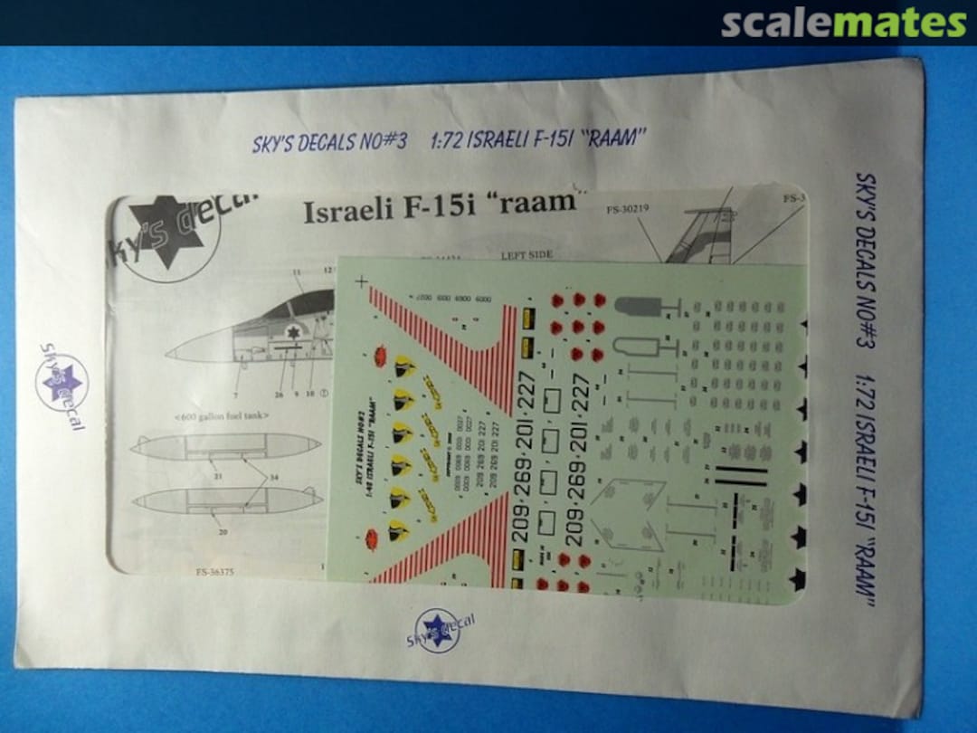 Boxart Israeli F-15I Raam 3 Sky's Decals