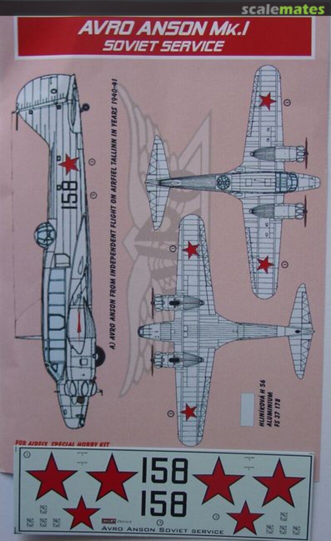 Boxart Avro Anson Mk.I DEC72148 Kora Models