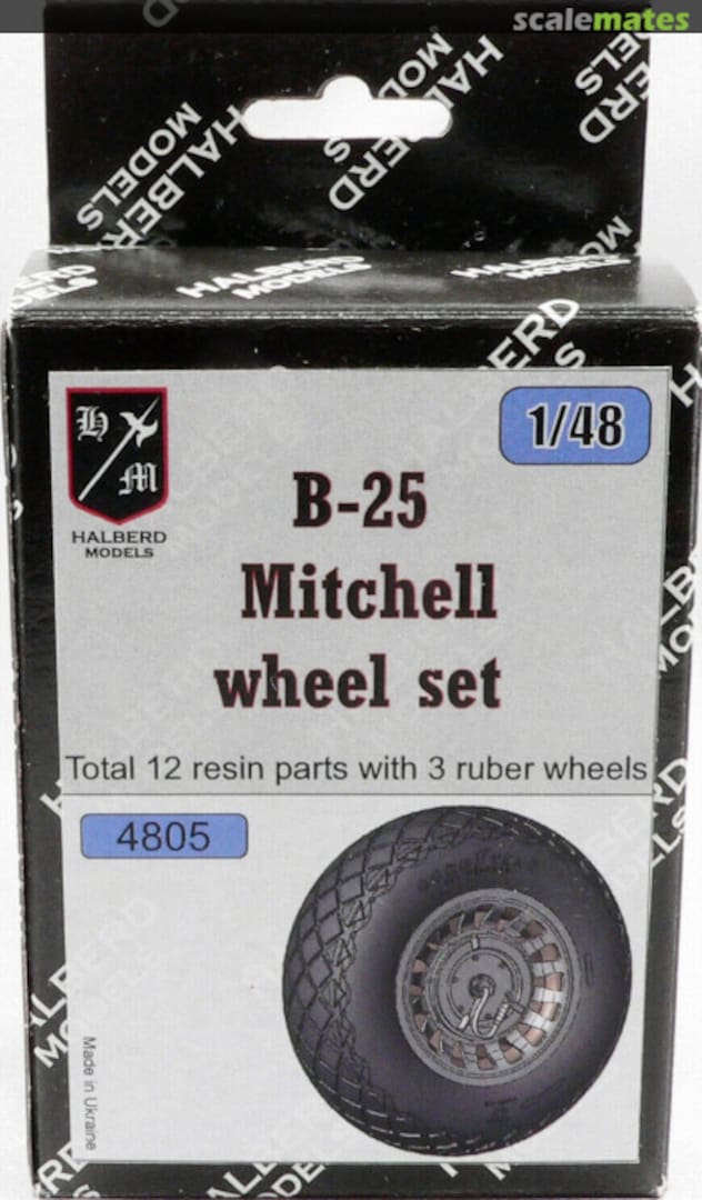 Boxart B-25 Mitchell wheel set 4805 Halberd Models