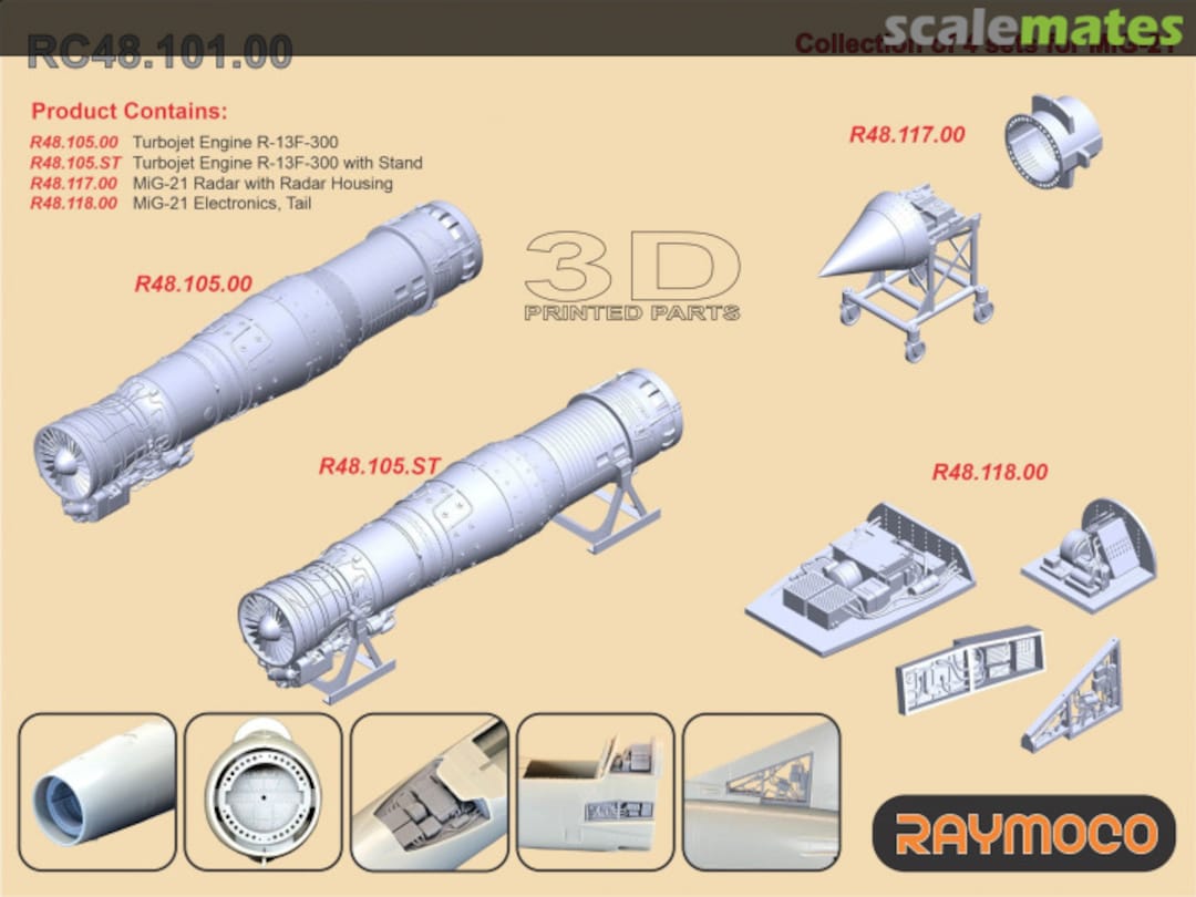 Boxart MiG-21 Collection of 4 sets RC48.101.00 Raymoco