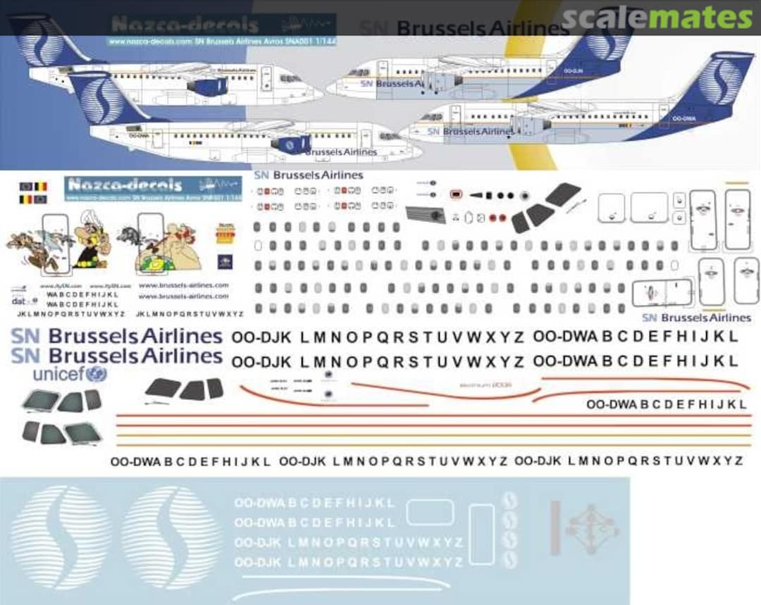 Boxart British Aerospace Avro RJ85, Avro RJ100   SNB001 Nazca decals