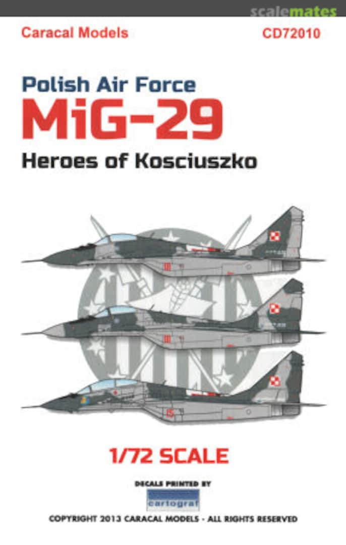 Boxart MiG-29 Heroes of Kosciuszko CD72010 Caracal Models