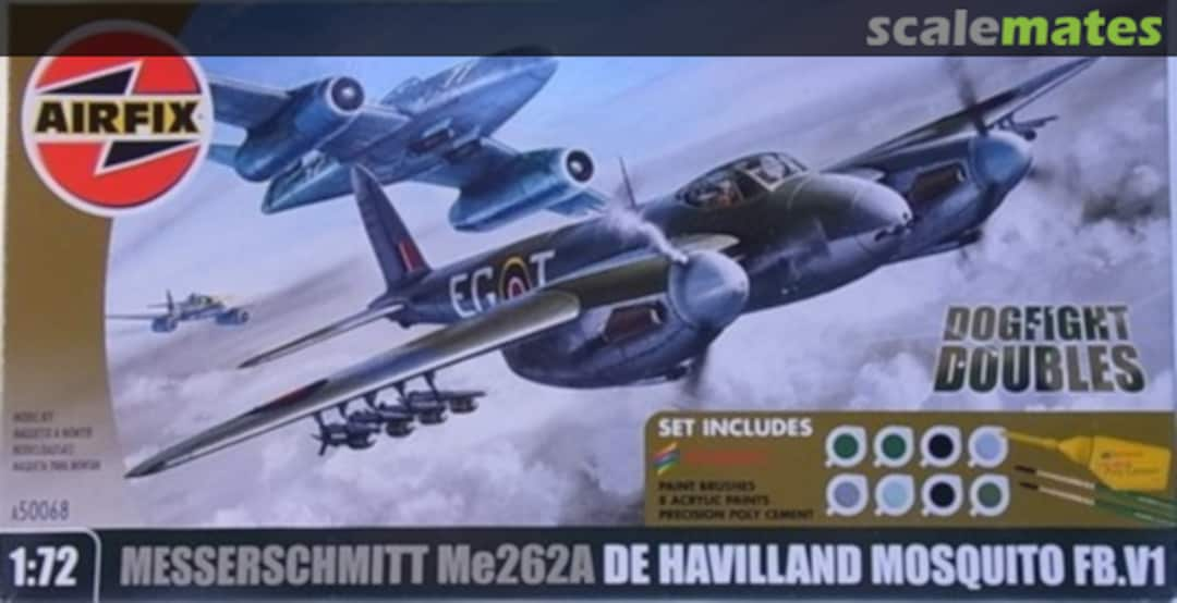 Boxart Messerschmitt Me262A | De Havilland Mosquito FB.V1 A50068 Airfix