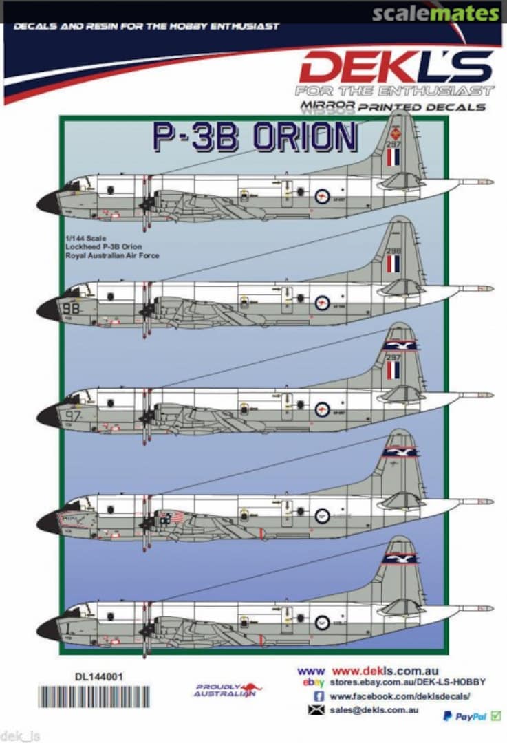 Boxart P-3B Orion - Royal Australian Air Force DL144001 DEKL's