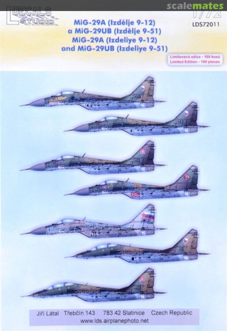 Boxart Mig-29A, Mig-29UB LDS 72011 L Decals Studio