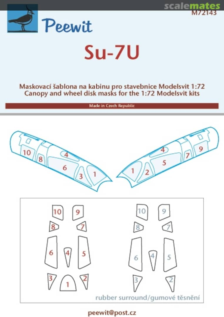 Boxart Su-7U Fitter - Canopy Mask M72143 Peewit