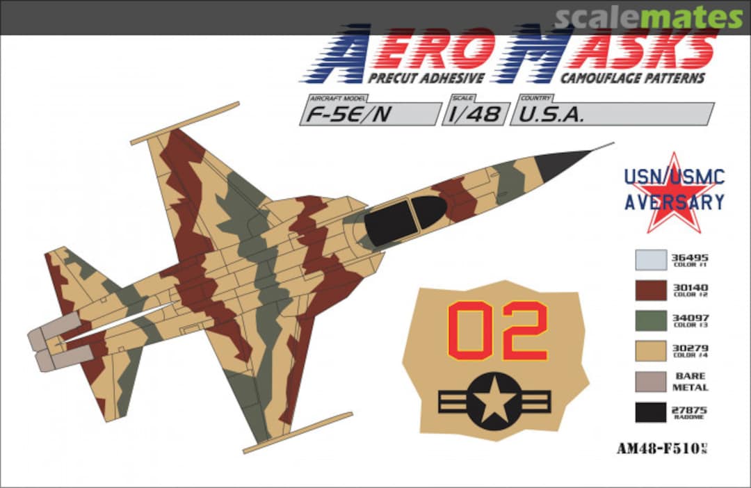 Boxart F-5E/N USA USN/USMC Aversary 02Red AM48-F510 AeroMasks