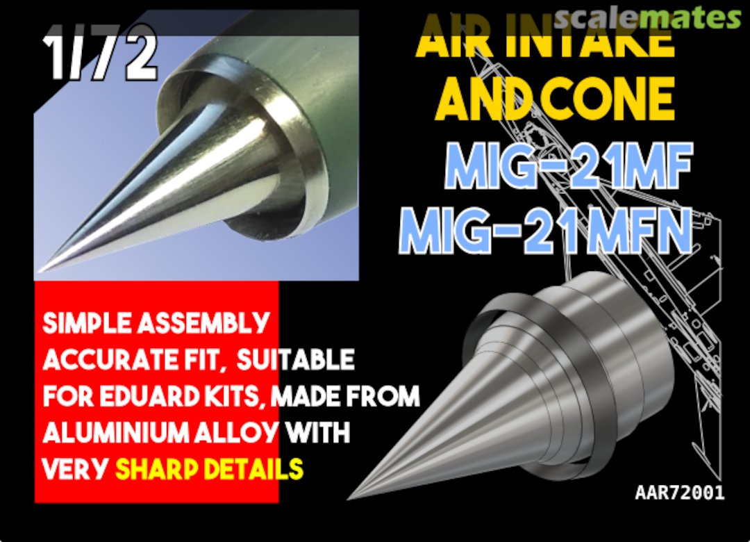 Boxart MiG-21MF, MFN AIr intake and cone AAR72001 AIRDESIGN.SK