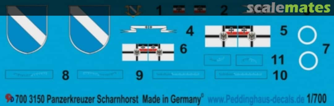 Boxart Panzerkreuzer Scharnhorst 700 3150 Peddinghaus-Decals