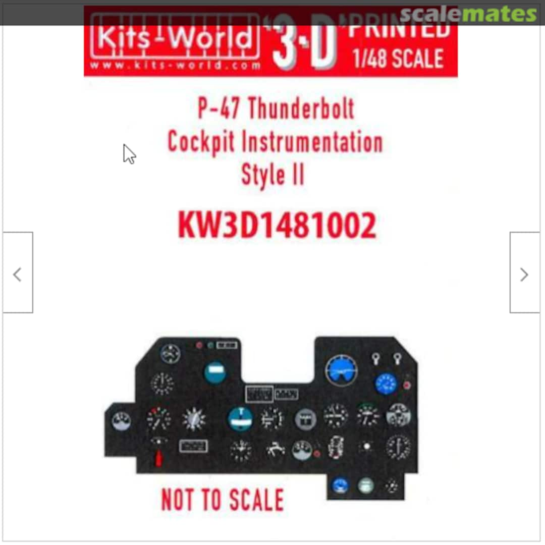 Boxart P-47 Cockpit Instrumentation KW3D1481002 Kits-World