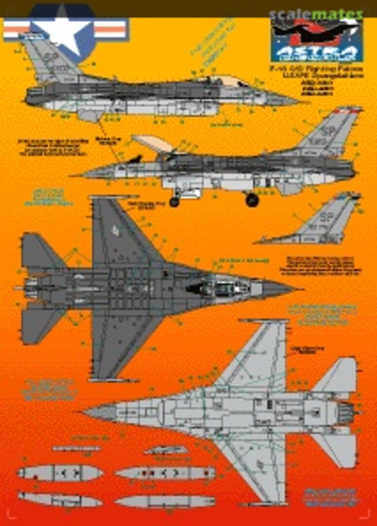 Boxart F-16 C/D Fighting Falcon USAFE Spangdahlem ASD-7203 Astra Decals