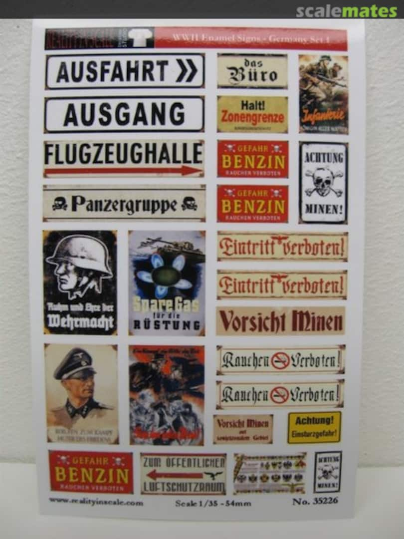 Boxart Enamel Signs WWII - Germany set 1 35226 Reality in Scale