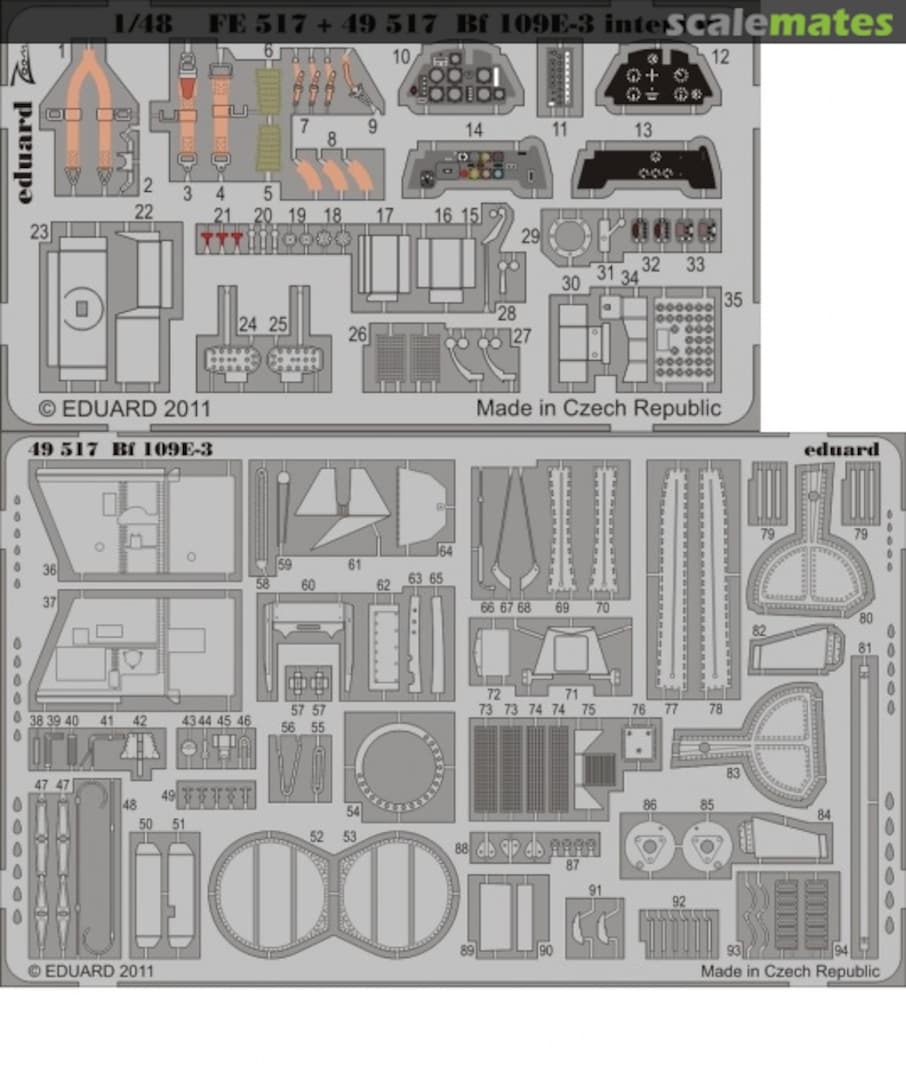 Boxart Messerschmitt Bf 109E-3 - PE Interior Set 49517 Eduard