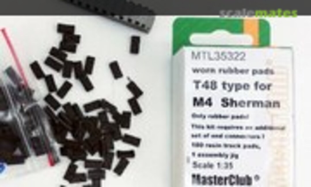 1:35 Worn rubber pads T48 type for M4 Sherman (MasterClub MTL35322)