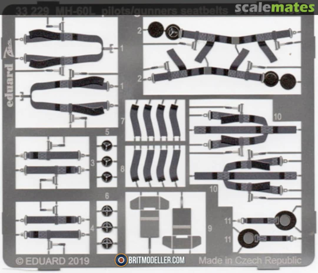 Boxart MH-60L pilots/gunners seatbelts STEEL 33229 Eduard