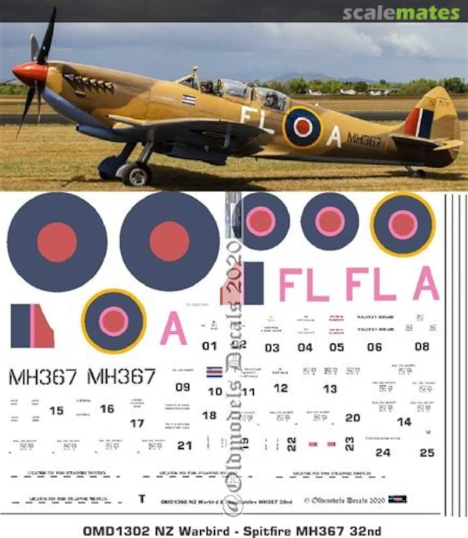 Boxart Warbird - Spitfire MH367 OMD1302 Oldmodels Decals