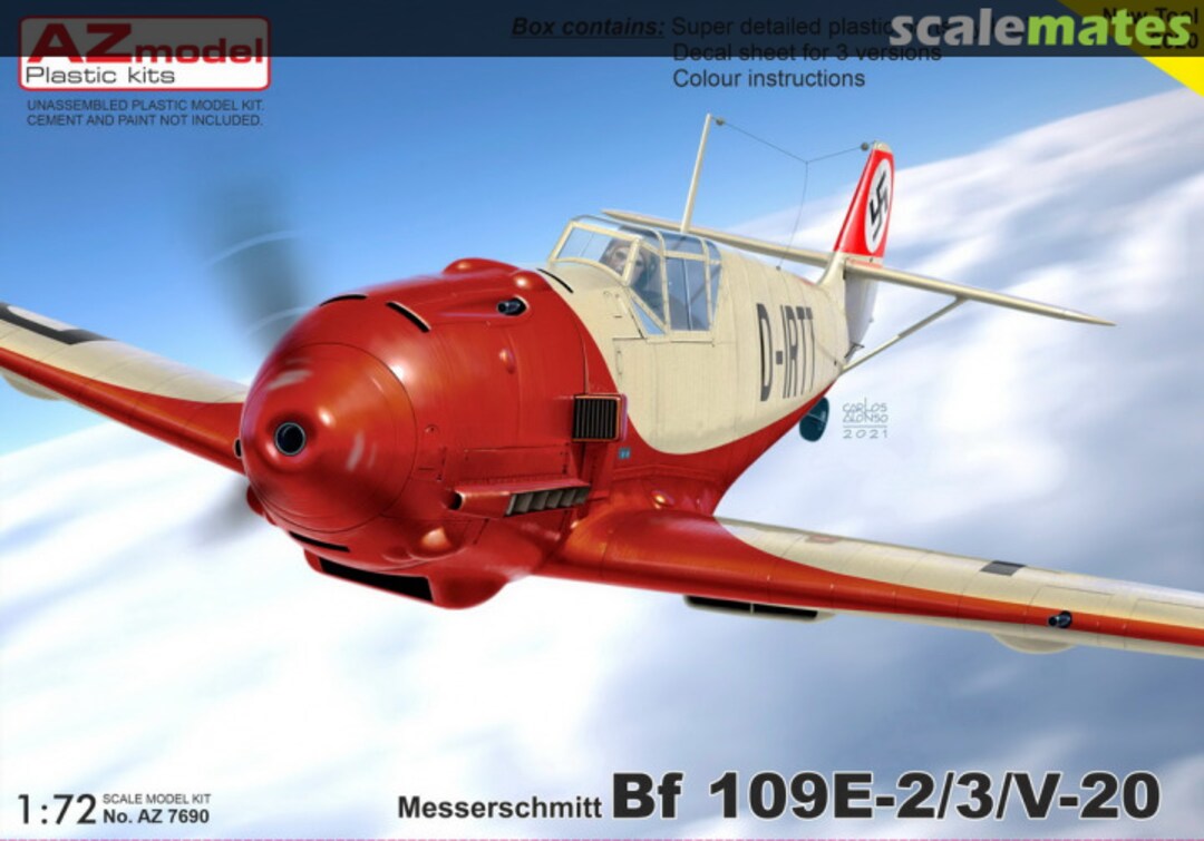 Boxart Messerschmitt Bf 109E-2/3/V-20 AZ7690 AZmodel