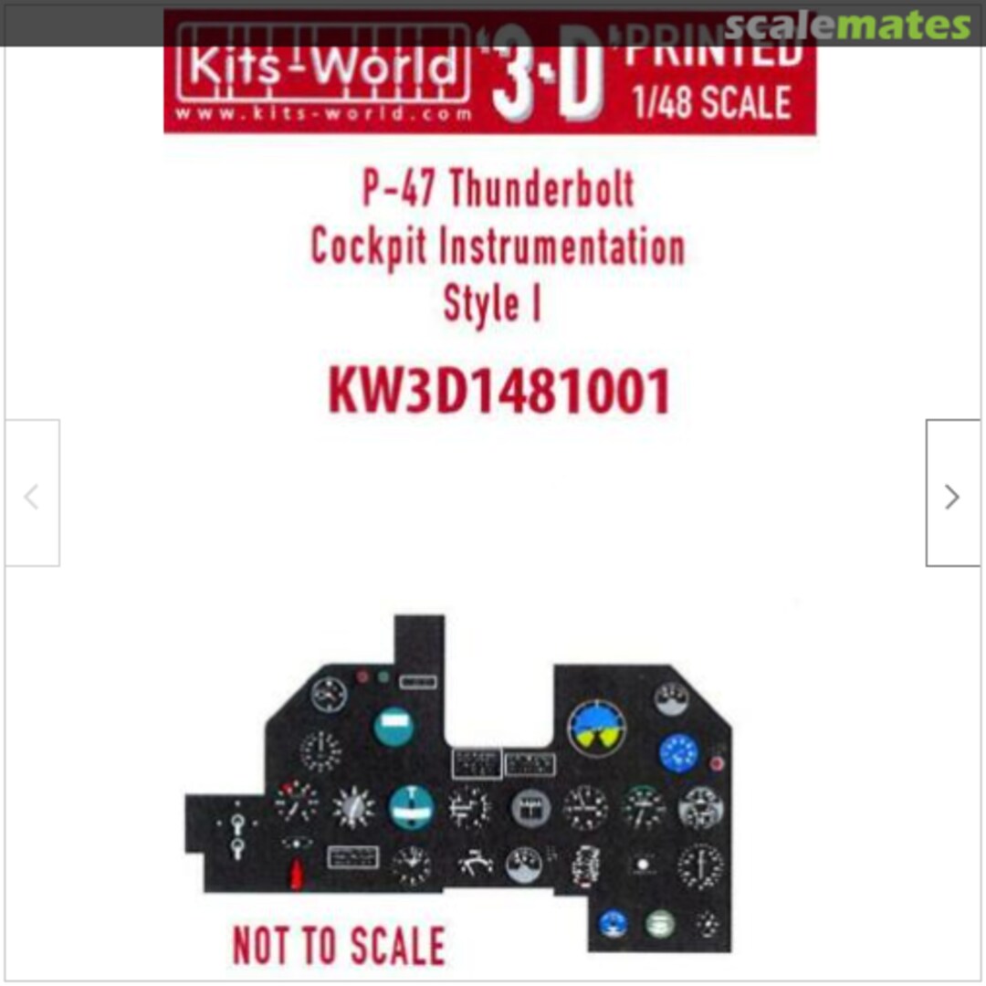 Boxart P-47 Thunderbolt Cockpit Instrumentation KW3D1481001 Kits-World