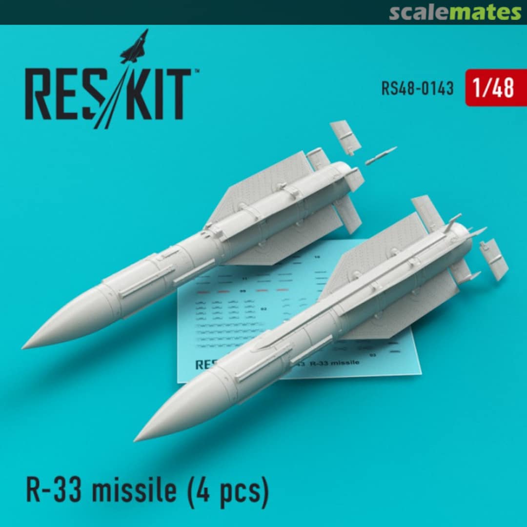 Boxart R-33 missiles for MiG-31 (4 pcs) RS48-0143 ResKit