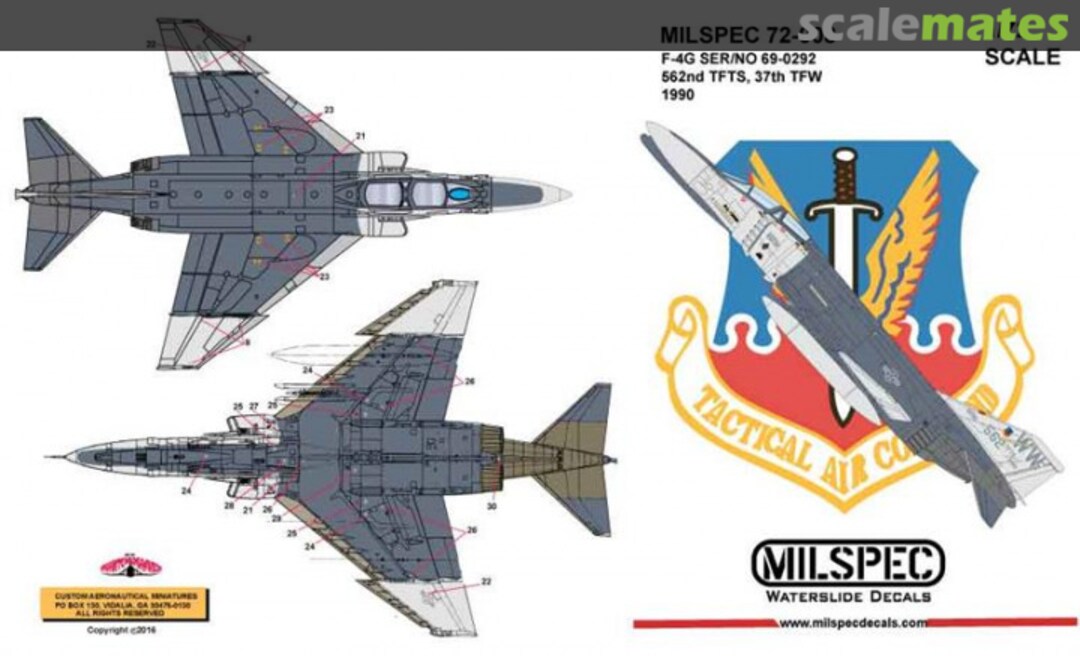 Boxart F-4G SER/NO 69-0292 72-008 Milspec