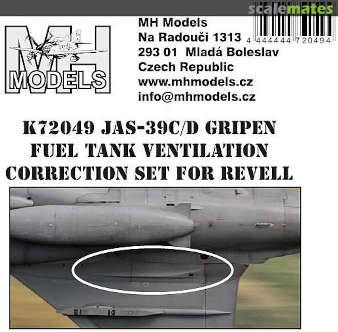 Boxart JAS-39C/D Gripen Fuel Tank Ventilation Correction Set K72049 MH Models