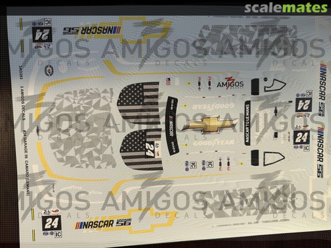 Boxart #24 GARAGE 56 CAMARO (LEMANS) 3AD283 3 Amigos Decals