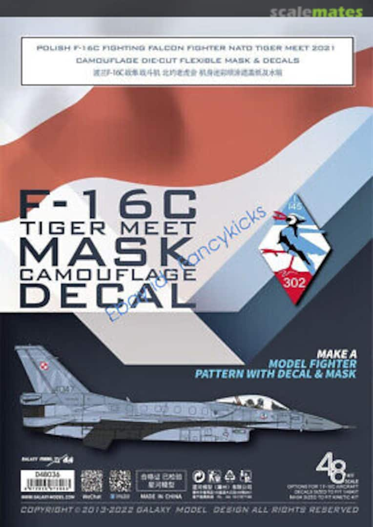 Boxart F-16 "Tiger Meet" camouflage die-cute flexible mask & decals D48036 Galaxy Model