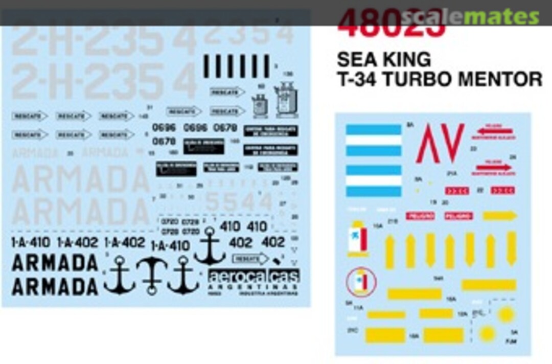 Boxart SH3 Sea King, T34C Turbo Mentor 48023 Aerocalcas Argentinas