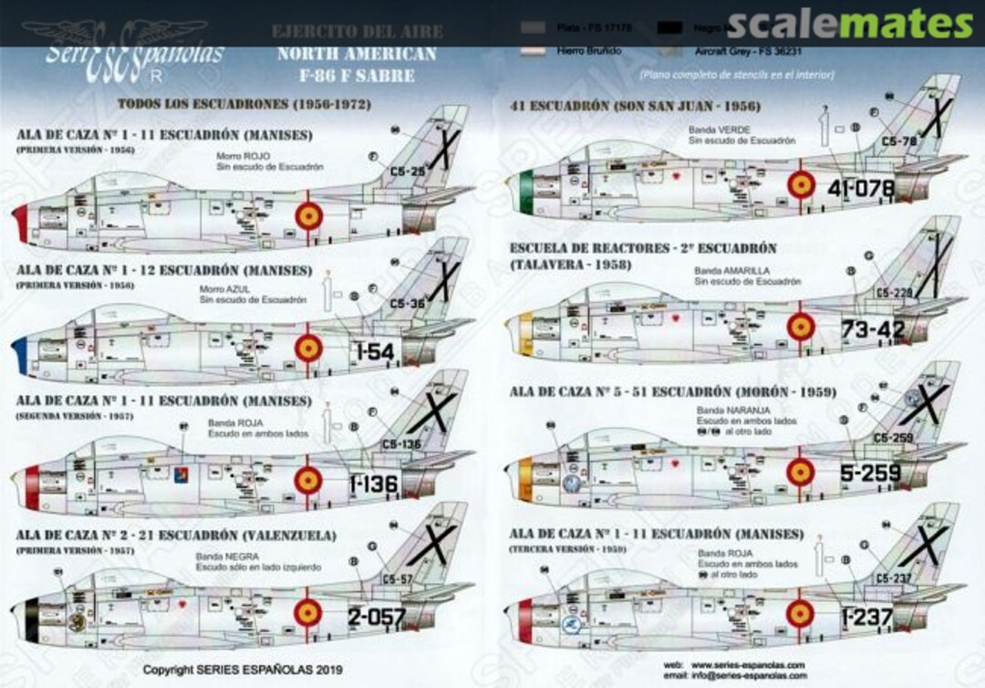 Boxart F-86F Sabre spanische Luftwaffe SE0672 Series Españolas